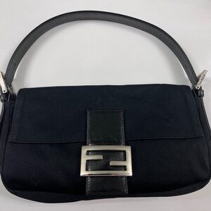 Black Fendi neoprene Baguette